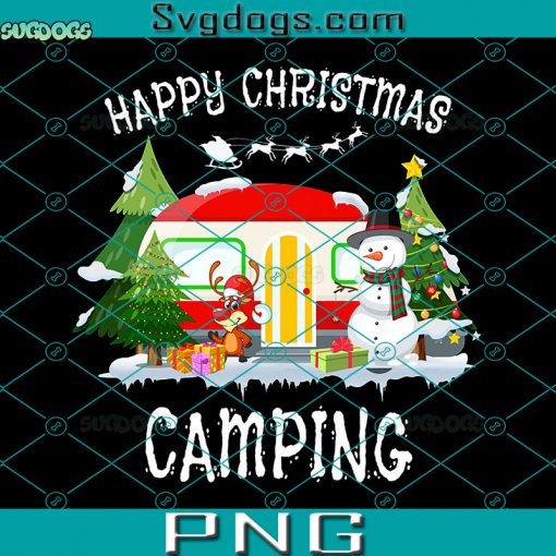 Happy Christmas Camping PNG, Merry Christmas Camping Cute Car Xmas PNG