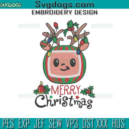 Merry Christmas Cocomelon Embroidery Design File, Cocomelon Lights Embroidery Design File