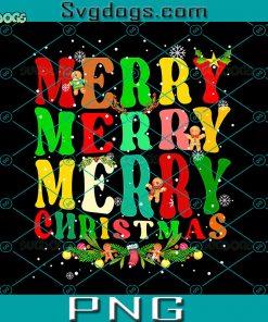Merry Christmas Cute Gingerbread Ornament Xmas PNG, Merry Merry Merry Christmas PNG