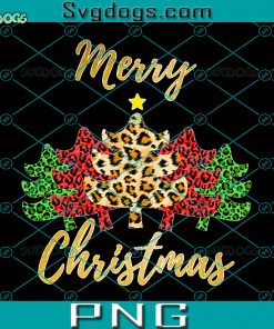 Merry Christmas Trees PNG, Cheetah PNG, Buffalo Plaid PNG
