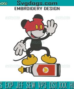 Mickey Mouse Funny Embroidery Design File, Mickey Epcot Food And Wine Embroidery Design File