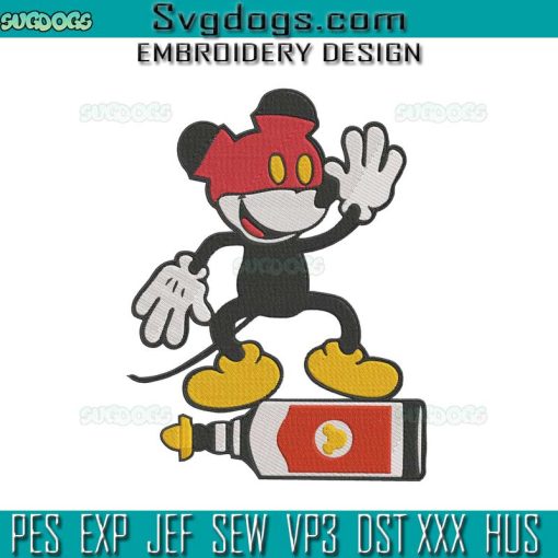 Mickey Mouse Funny Embroidery Design File, Mickey Epcot Food And Wine Embroidery Design File
