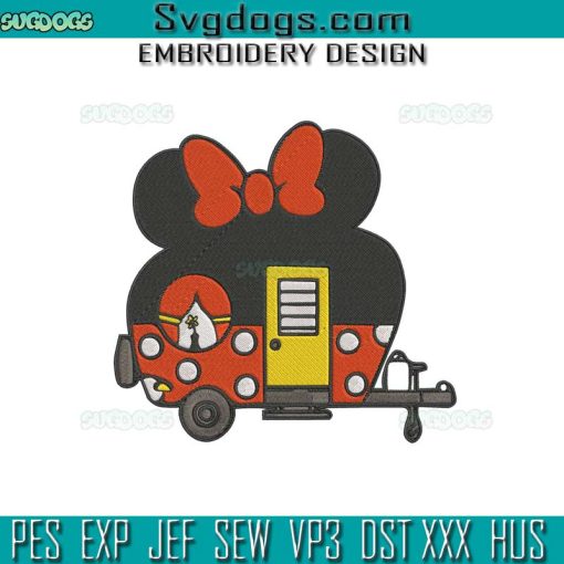Minnie Camper Embroidery Design File, Mickey Mouse Camper Embroidery Design File