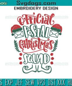 Official Postal Christmas Squad Embroidery Design File, Postal Worker Embroidery Design File