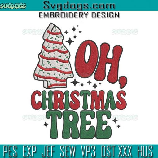 Oh Christmas Tree Embroidery Design File, Christmas Tree Cakes Embroidery Design File