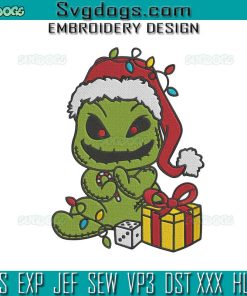 Oogie Boogie Christmas Embroidery Design File, Sandy Claws Oogie Boogie Embroidery Design File