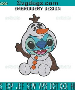 Stitch Disney Snowman Embroidery Design File, Stitch With Olaf Costume Embroidery Design File, Stitch Olaf Embroidery Design File