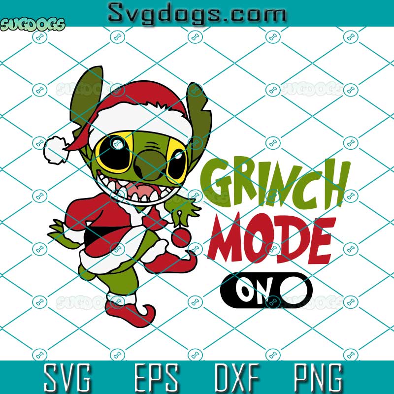 Santa Stitch Christmas Mode On SVG, Xmas Stitch SVG, Holiday Stitch SVG PNG DXF EPS