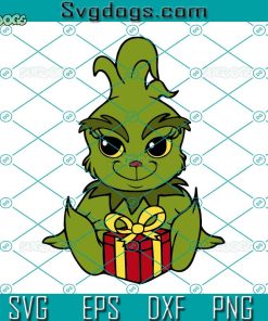 Christmas Baby Yoda SVG, Baby Christmas Character SVG, Christmas Gift Box SVG PNG DXF EPS