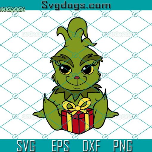 Christmas Baby Yoda SVG, Baby Christmas Character SVG, Christmas Gift Box SVG PNG DXF EPS