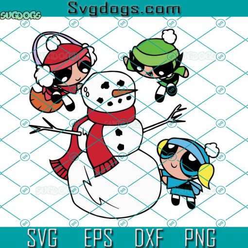 Christmas Powerpuff Svg, Powerpuff Snowman SVG, Powerpuff Santa SVG PNG DXF EPS