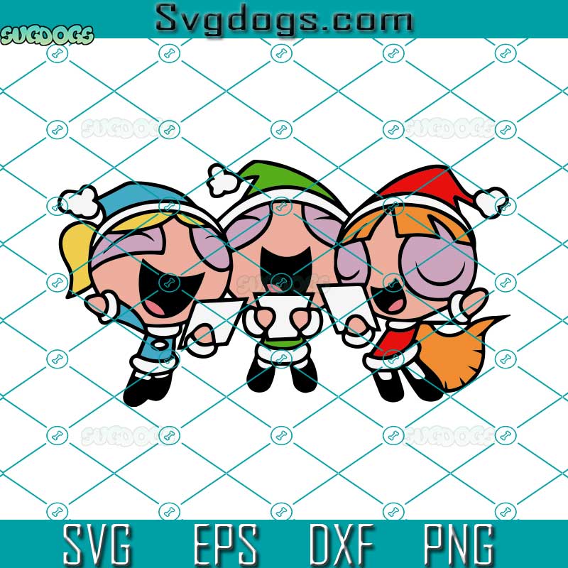 Powerpuff Santa Hat SVG, Christmas Powerpuff SVG, Layered Powerpuff SVG PNG DXF EPS
