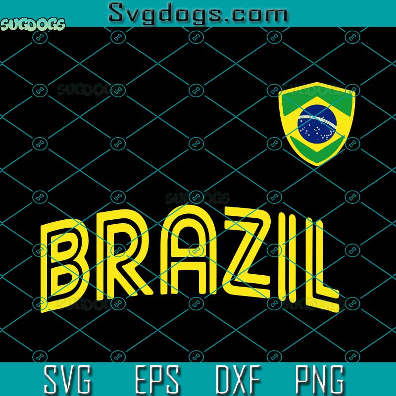 Brazil SVG, Retro Style Brazil SVG, Soccer Team Brasil SVG, Football Fans SVG PNG DXF EPS