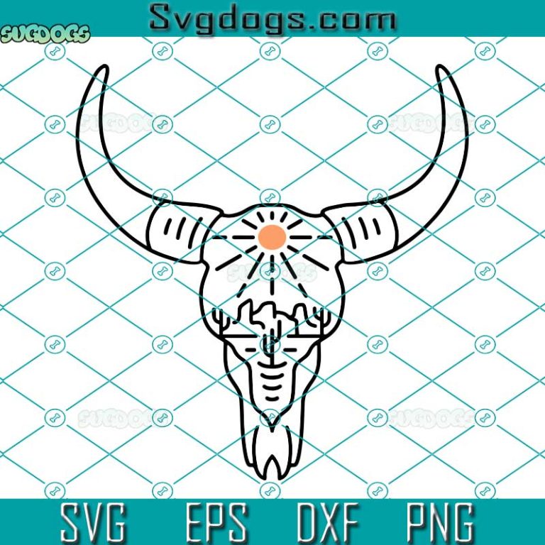 Cow Skull Desert Cactus Svg Cow Skull Desert Svg Cow Skull Svg Bull Svg Desert Cactus Svg