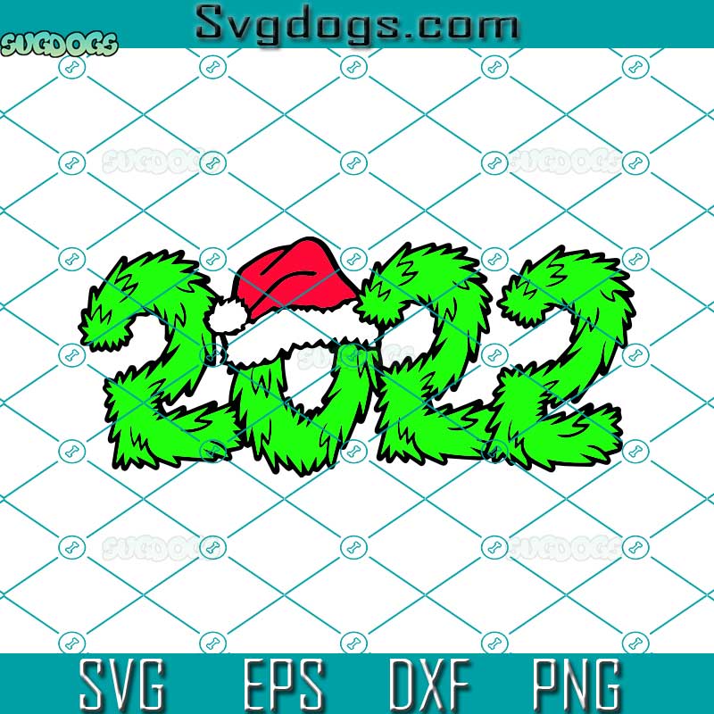 Santa Hat 2022 SVG, Christmas Family 2022 SVG, Fuzzy Letters SVG PNG DXF EPS