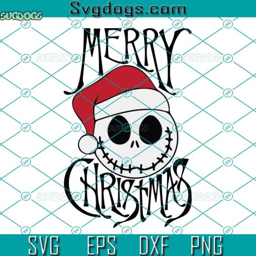 Merry Christmas Santa Jack SVG, Santa Jack Skellington SVG, Xmas Jack Nightmare Before Christmas SVG PNG DXF EPS