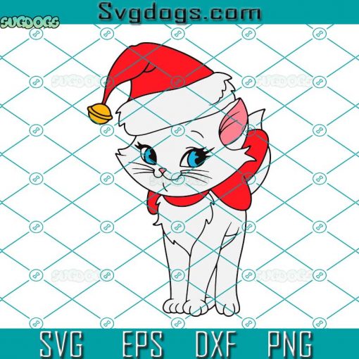 Disney Marie Cat Santa Merry Christmas SVG, Christmas Cat Marie SVG, Noble Cat SVG DXF EPS PNG