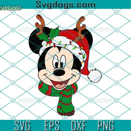 Mickey Merry Christmas SVG, Character Face Xmas SVG, Christmas Squad