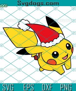 Pikachu Christmas Santa Hat SVG, Pikachu SVG, Christmas Pika SVG DXF EPS PNG