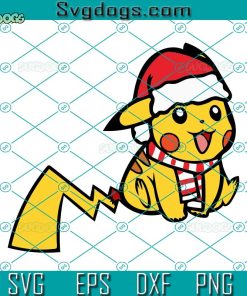 Pika Christmas SVG, Pika Santa Hat SVG, Pika Santa SVG DXF EPS PNG