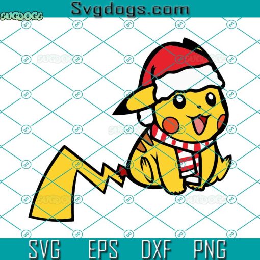 Pika Christmas SVG, Pika Santa Hat SVG, Pika Santa SVG DXF EPS PNG