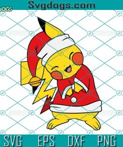 Pika Christmas SVG, Pika Santa Hat SVG, Pika Santa SVG DXF EPS PNG