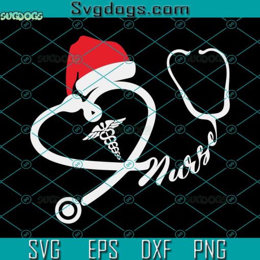 Merry Christmas Nurse SVG, Santa Nurse SVG, Xmas Nurse SVG PNG DXF EPS