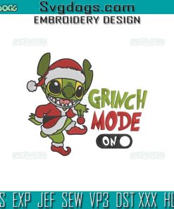 Stitch Grinch Santa Claus Embroidery Design File, Stitch Grinch Mode On Embroidery Design File