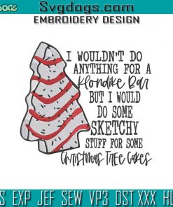 Sketchy Stuff For Some Christmas Tree Cakes Embroidery Design File, Christmas Tree Cakes Embroidery Design File