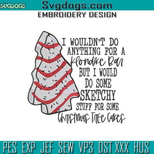 Sketchy Stuff For Some Christmas Tree Cakes Embroidery Design File, Christmas Tree Cakes Embroidery Design File