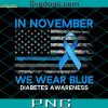 Type 1 Diabetes Awareness PNG, Type 1 Diabetes Awareness Month Bleached Rainbow Blue Ribbon PNG
