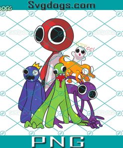 Rainbow Friends PNG, Blue Red Orange Green PNG