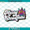 Merry Christmas Stacked Pink PNG, Merry Merry Merry Christmas PNG, Merry And Bright PNG