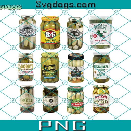 Canned Pickles PNG, Pickle Lovers PNG, Canning Hot Peppers PNG, Refrigerator Pickles PNG