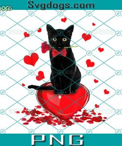 Black Cat Valentines Day PNG, Cat Valentine PNG, Valentine's Day PNG