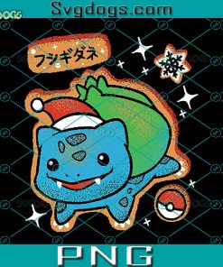 Bulbasaur Christmas PNG, Bulbasaur Santa PNG, Pokemon Christmas PNG