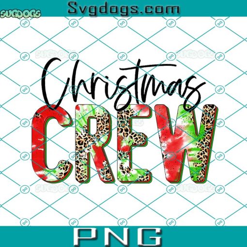 Christmas Crew Leopard Tie Dye PNG, Christmas Sublimation PNG, Santa PNG