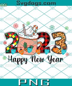 2023 Happy New Year PNG, Hot Chocolate New Year PNG, Drink 2023 PNG