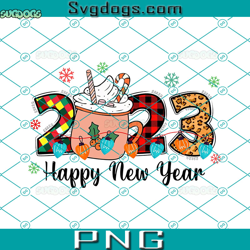 2023 Happy New Year PNG, Hot Chocolate New Year PNG, Drink 2023 PNG