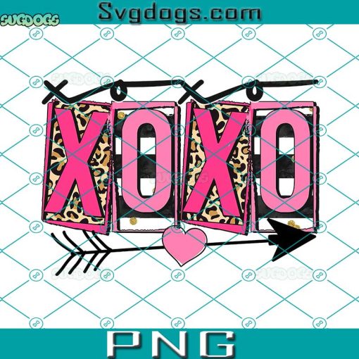 XOXO Leopard Stripe PNG, Valentine’s Day PNG, XOXO PNG