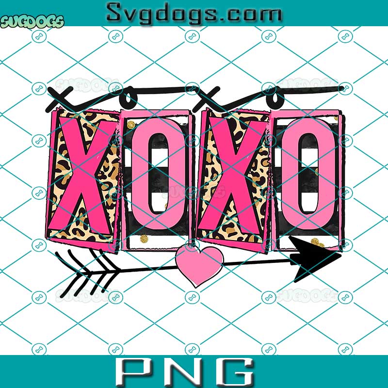 XOXO Leopard Stripe PNG, Valentine's Day PNG, XOXO PNG