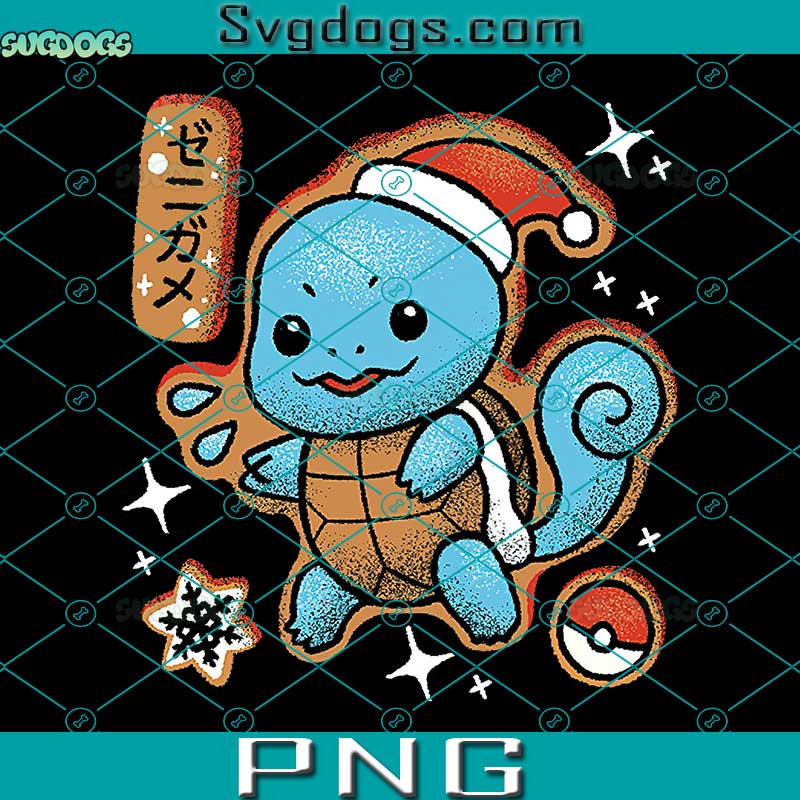 Christmas Squirtle PNG, Pokemon Christmas PNG, Santa Squirtle PNG