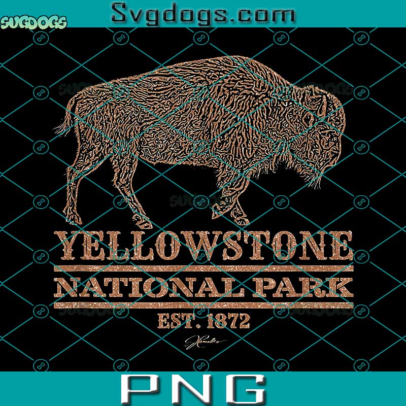 Combs Yellowstone National Park PNG, Walking Bison PNG