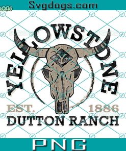 Bull Skull Yellowstone Est 1886 Dutton Ranch PNG, Yellowstone TV Show PNG