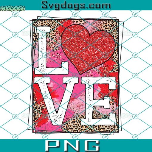 Love Box Grunge Leopard PNG, Valentine’s Day PNG, Valentine PNG, Love PNG