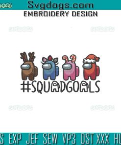 Among Us Embroidery Design File, Squadgoal Embroidery Design File