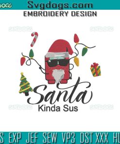 Among Us Christmas Embroidery Design File, Santa Kinda Sus Embroidery Design File