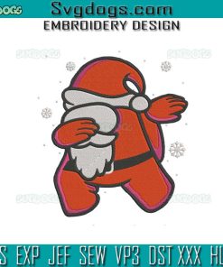 Christmas Among Us Embroidery Design File, Among Us Santa Embroidery Design File