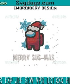 Among Us Merry Sus Mas Embroidery Design File, Santa Among Us Embroidery Design File