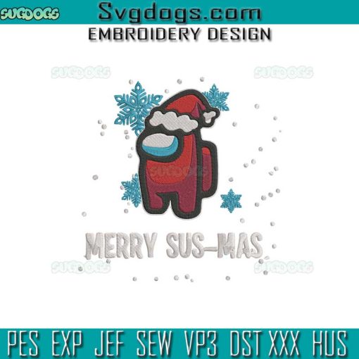 Among Us Merry Sus Mas Embroidery Design File, Santa Among Us Embroidery Design File